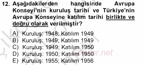 Uluslararası Sosyal Politika 2012 - 2013 Dönem Sonu Sınavı 12.Soru