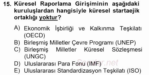 Uluslararası Sosyal Politika 2012 - 2013 Dönem Sonu Sınavı 15.Soru