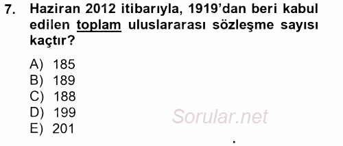 Uluslararası Sosyal Politika 2012 - 2013 Dönem Sonu Sınavı 7.Soru