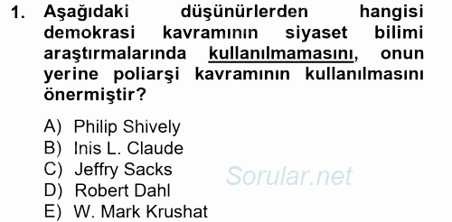 Uluslararası İlişkilerde Araştırma Yöntemleri 2012 - 2013 Dönem Sonu Sınavı 1.Soru