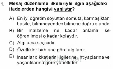 Okulöncesinde Öğretim Teknolojileri Ve Materyal Tasarımı 2013 - 2014 Dönem Sonu Sınavı 1.Soru