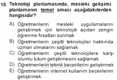 Okulöncesinde Öğretim Teknolojileri Ve Materyal Tasarımı 2013 - 2014 Dönem Sonu Sınavı 15.Soru