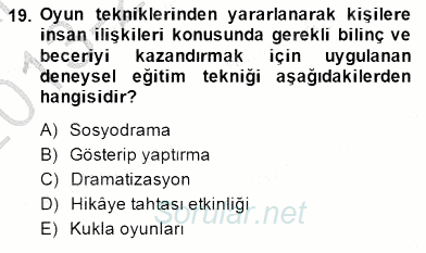 Okulöncesinde Öğretim Teknolojileri Ve Materyal Tasarımı 2013 - 2014 Dönem Sonu Sınavı 19.Soru