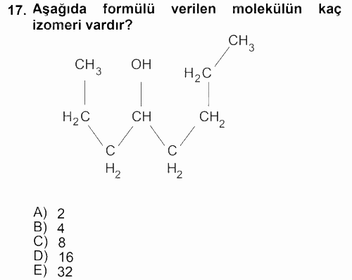 Hücre Kimyası 2012 - 2013 Dönem Sonu Sınavı 17.Soru