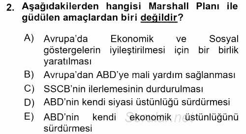 Uluslararası Ekonomik Kuruluşlar 2017 - 2018 Dönem Sonu Sınavı 2.Soru
