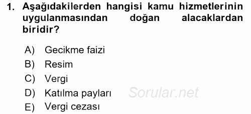 Vergi İcra Hukuku 2015 - 2016 Dönem Sonu Sınavı 1.Soru