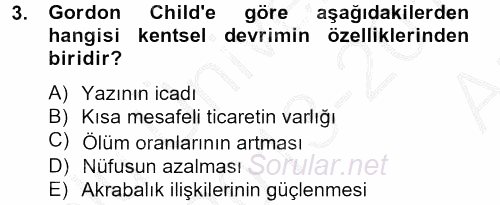 Kent Sosyolojisi 2013 - 2014 Ara Sınavı 3.Soru