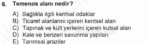 Kent Sosyolojisi 2013 - 2014 Ara Sınavı 6.Soru