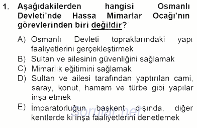 Mimarlik Tarihi 2014 - 2015 Dönem Sonu Sınavı 1.Soru