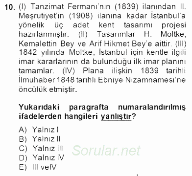 Mimarlik Tarihi 2014 - 2015 Dönem Sonu Sınavı 10.Soru