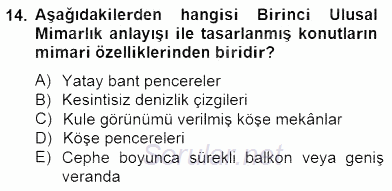Mimarlik Tarihi 2014 - 2015 Dönem Sonu Sınavı 14.Soru