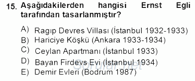 Mimarlik Tarihi 2014 - 2015 Dönem Sonu Sınavı 15.Soru