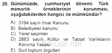 Mimarlik Tarihi 2014 - 2015 Dönem Sonu Sınavı 20.Soru