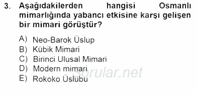 Mimarlik Tarihi 2014 - 2015 Dönem Sonu Sınavı 3.Soru