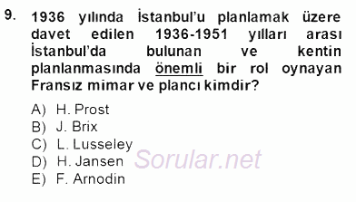 Mimarlik Tarihi 2014 - 2015 Dönem Sonu Sınavı 9.Soru