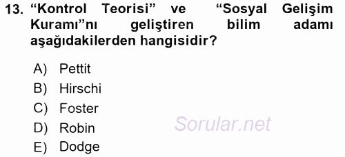 Çocuk ve Ergen Bakımı 2015 - 2016 Dönem Sonu Sınavı 13.Soru