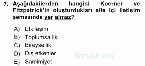 Çocuk ve Ergen Bakımı 2015 - 2016 Dönem Sonu Sınavı 7.Soru