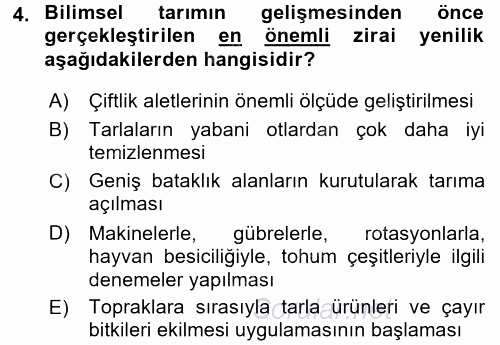 İktisat Tarihi 2017 - 2018 3 Ders Sınavı 4.Soru