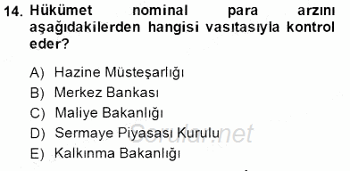 Maliye Politikası 1 2014 - 2015 Ara Sınavı 14.Soru