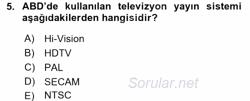 Hareketli Görüntünün Tarihi 2017 - 2018 Dönem Sonu Sınavı 5.Soru