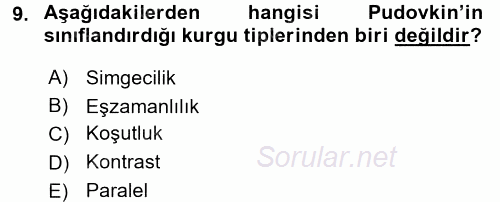 Hareketli Görüntünün Tarihi 2017 - 2018 Dönem Sonu Sınavı 9.Soru