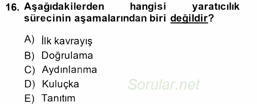Girişimcilik ve İş Kurma 2014 - 2015 Ara Sınavı 16.Soru