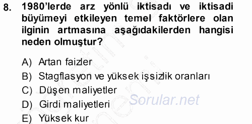 Girişimcilik ve İş Kurma 2014 - 2015 Ara Sınavı 8.Soru