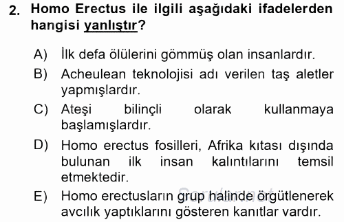 Uygarlık Tarihi 1 2016 - 2017 Ara Sınavı 2.Soru