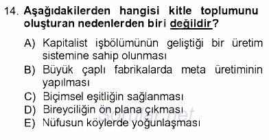 İletişim Bilgisi 2012 - 2013 Dönem Sonu Sınavı 14.Soru