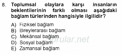 İletişim Bilgisi 2012 - 2013 Dönem Sonu Sınavı 8.Soru