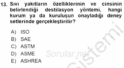 Sanayide Enerji Ekonomisi 2015 - 2016 Dönem Sonu Sınavı 13.Soru