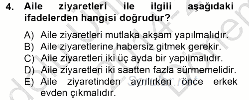Sosyal Davranış ve Protokol 2014 - 2015 Dönem Sonu Sınavı 4.Soru