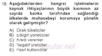 Uluslararası İşletmecilik 2012 - 2013 Tek Ders Sınavı 18.Soru