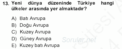 Medya Siyaset Kültür 2013 - 2014 Ara Sınavı 13.Soru