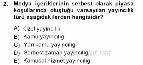 Medya Siyaset Kültür 2013 - 2014 Ara Sınavı 2.Soru