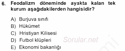 Medya Siyaset Kültür 2013 - 2014 Ara Sınavı 6.Soru