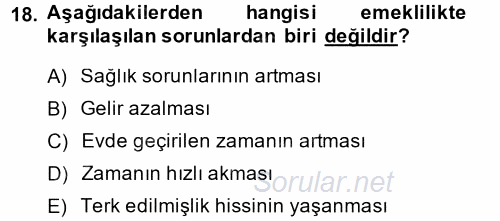 Çalışma Psikolojisi 2014 - 2015 Dönem Sonu Sınavı 18.Soru