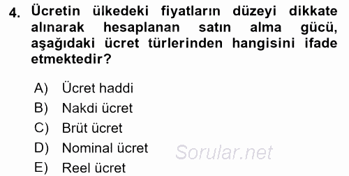 Sosyal Politika 2016 - 2017 3 Ders Sınavı 4.Soru
