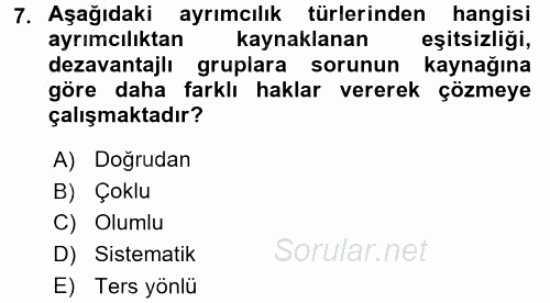 Sosyal Politika 2016 - 2017 3 Ders Sınavı 7.Soru