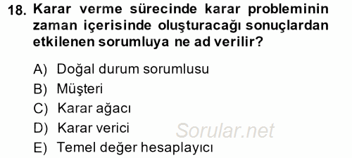 İstatistik 2 2013 - 2014 Dönem Sonu Sınavı 18.Soru