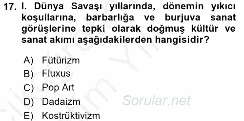 Hareketli Görüntünün Tarihi 2016 - 2017 3 Ders Sınavı 17.Soru