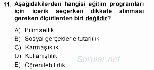 İşletmelerde Eğitim ve Geliştirme 2013 - 2014 Ara Sınavı 11.Soru