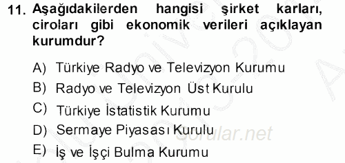 Haber Türleri 2013 - 2014 Ara Sınavı 11.Soru