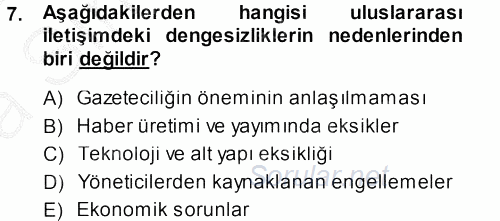 Haber Türleri 2013 - 2014 Ara Sınavı 7.Soru