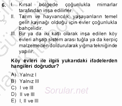 Bina ve Yapım Bilgisi 2014 - 2015 Ara Sınavı 6.Soru