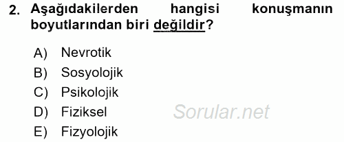 İletişim Bilgisi 2016 - 2017 3 Ders Sınavı 2.Soru