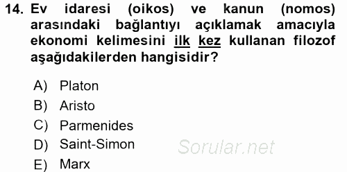 Davranış Bilimlerine Giriş 2016 - 2017 Ara Sınavı 14.Soru