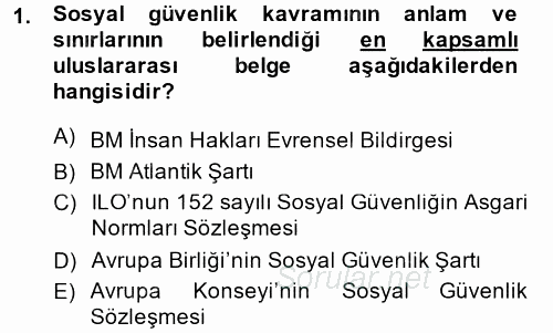 Sosyal Politika 2 2013 - 2014 Ara Sınavı 1.Soru