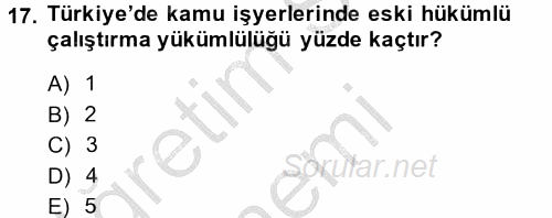 Sosyal Politika 2 2013 - 2014 Ara Sınavı 17.Soru