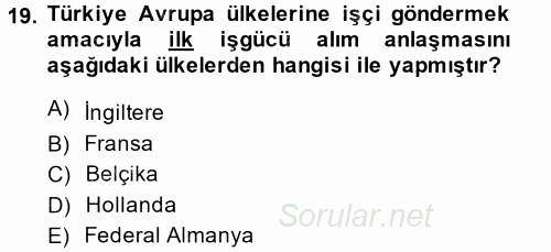 Sosyal Politika 2 2013 - 2014 Ara Sınavı 19.Soru